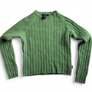 Vintage Abercrombie & Fitch Light Green Ribbed Sweater Size M Lambswool